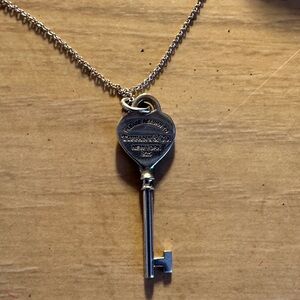 Tiffany & Co. Silver Heart Key Necklace